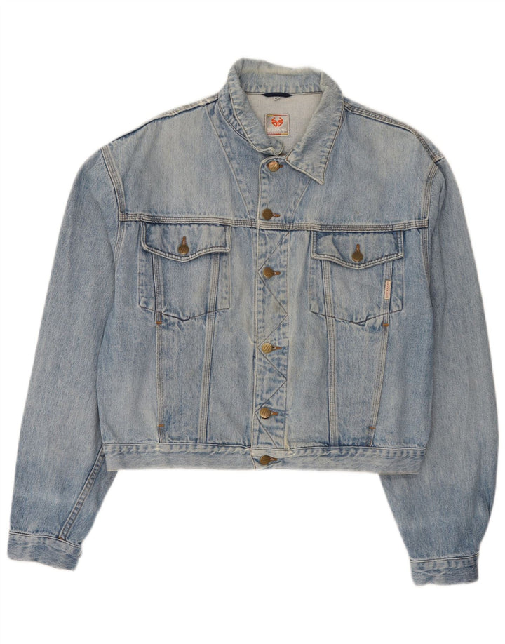 Stefanel Damen Jeansjacke UK 18 XL Blaue Baumwolle