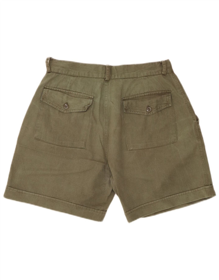 VINTAGE Damen Chino-Shorts mit Pegged, W28, mittlere Khaki-Baumwolle