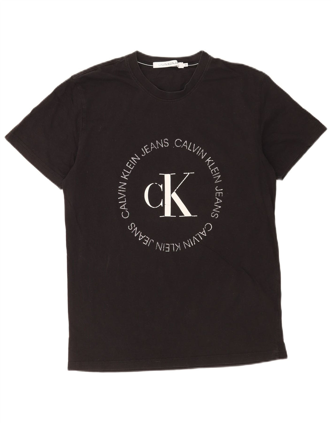 Calvin Klein Jeans Herren-T-Shirt mit Grafik, mittelschwarze Baumwolle