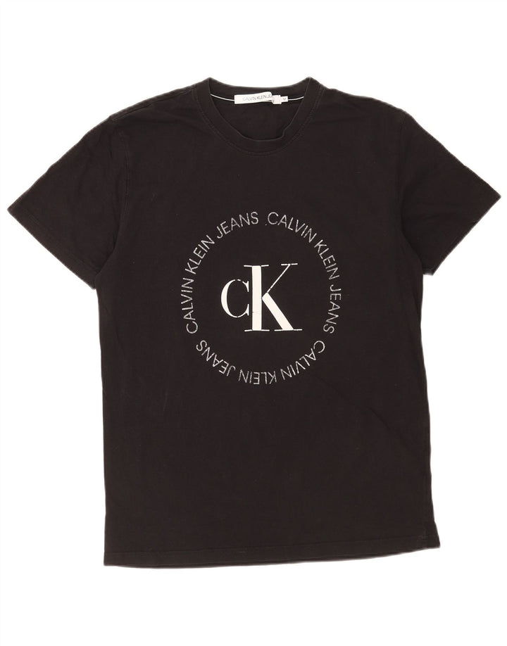 Calvin Klein Jeans Herren-T-Shirt mit Grafik, mittelschwarze Baumwolle