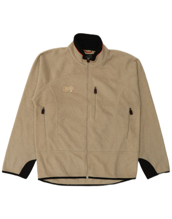 Fila Herren Fleecejacke UK 40 Large Beige Colourblock Polyester