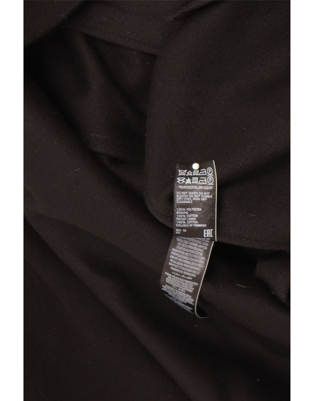 Marks & Spencer Womens Hooded Front Tie Overcoat UK 18 XL Schwarz Polyester