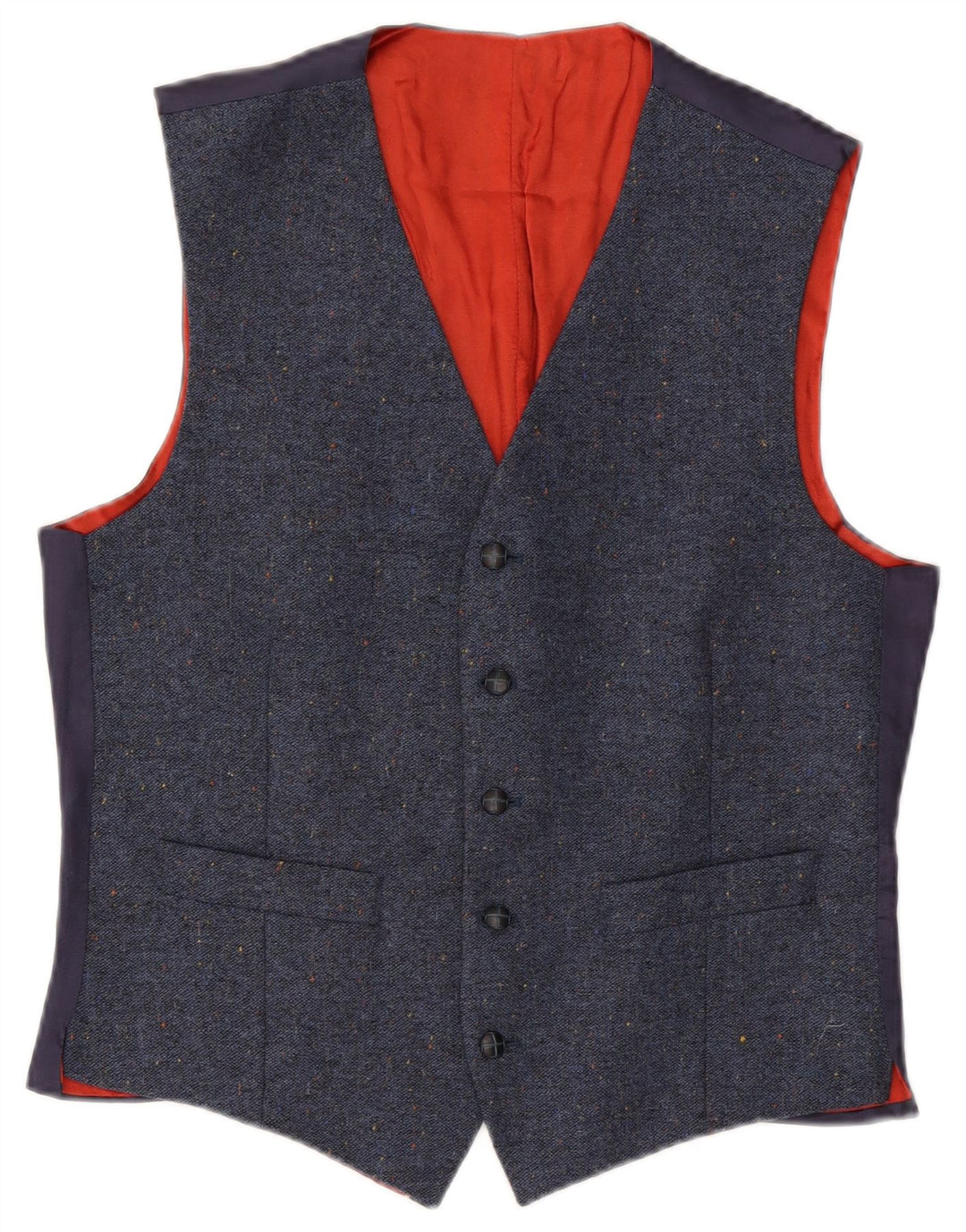 Shetland Herrenweste IT 52 XL Marineblaue Wolle