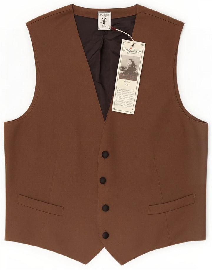 Vintage Herrenweste, groß, braun, Polyester