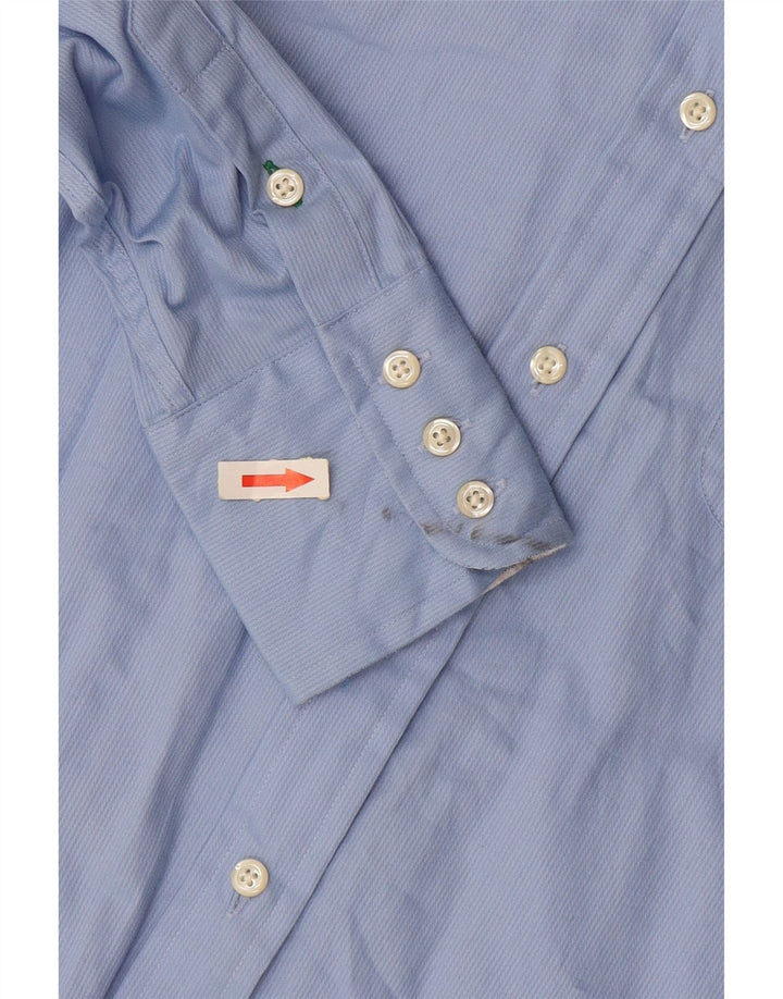 TOMMY HILFIGER Damen Übergroßes Hemd US 2 XS Blaue Nadelstreifen-Baumwolle