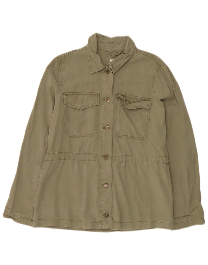 Gap Damen Utility-Hemd UK 14 Medium Khaki Tencel