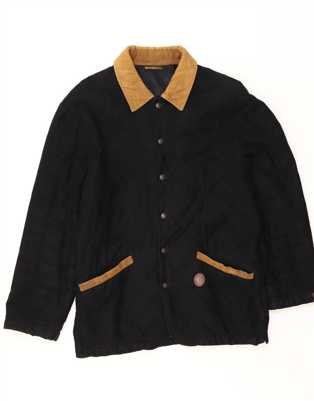 Trussardi Herren Steppjacke UK 38 Mittelschwarze Viskose