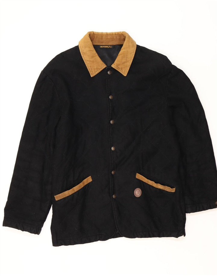 Trussardi Herren Steppjacke UK 38 Mittelschwarze Viskose