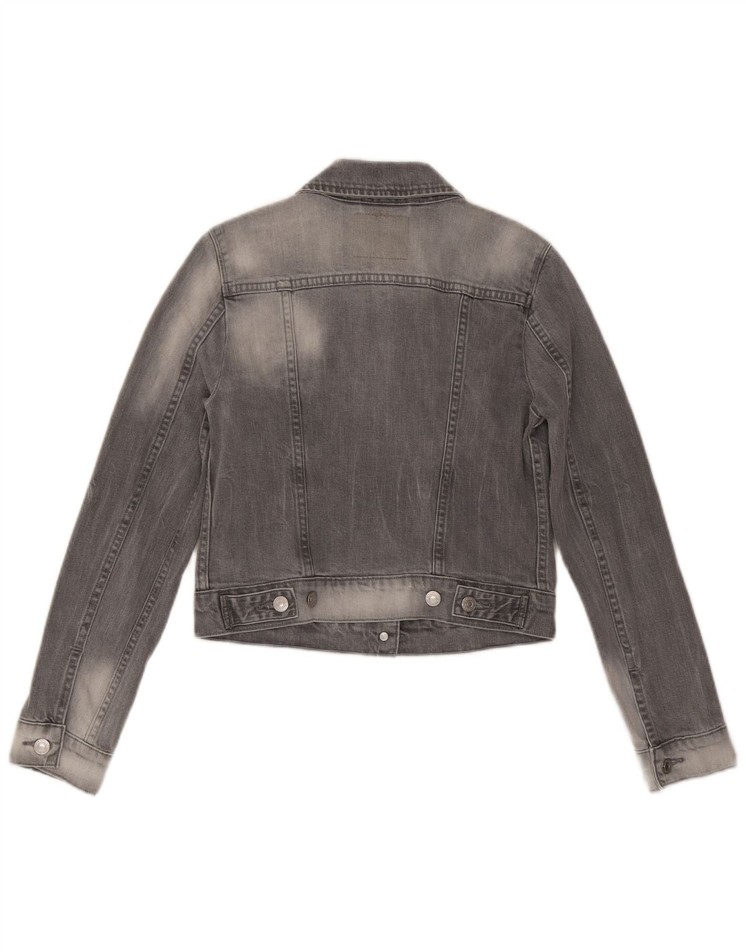 LEVI'S Damen Crop Denim Jacke UK 10 Small Graue Baumwolle