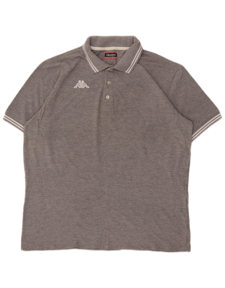Kappa Herren Poloshirt XL Grau Baumwolle