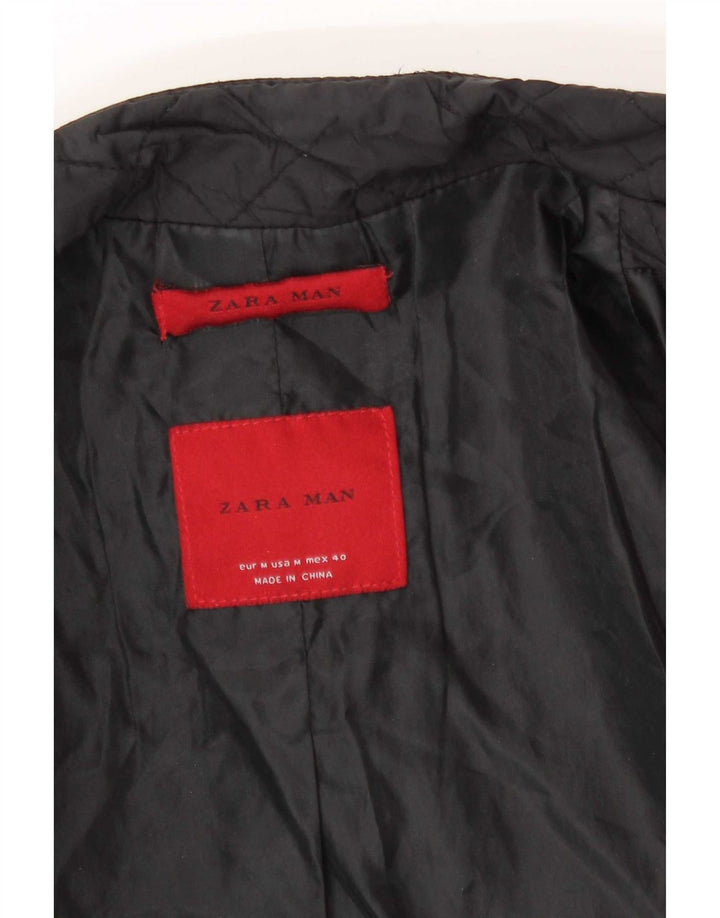 Zara Herren Steppweste UK 38 Medium Schwarz