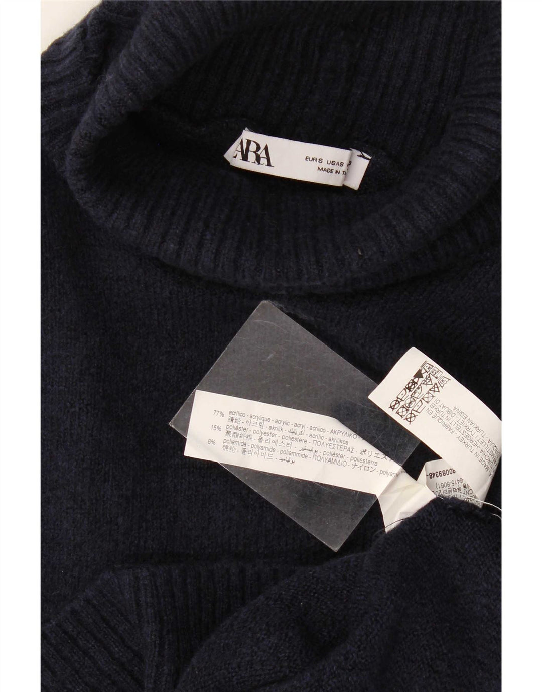 Zara Damen-Pullover mit Rollkragen, übergroß, Gr. 10, Marineblau
