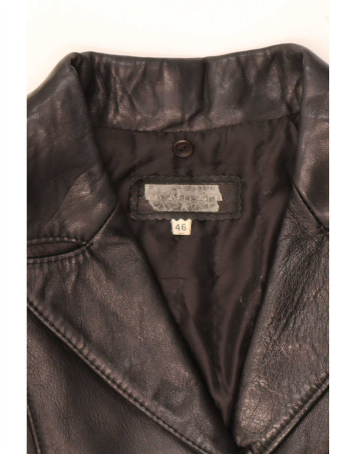 Vintage Damen Lederjacke IT 46 Large Schwarz