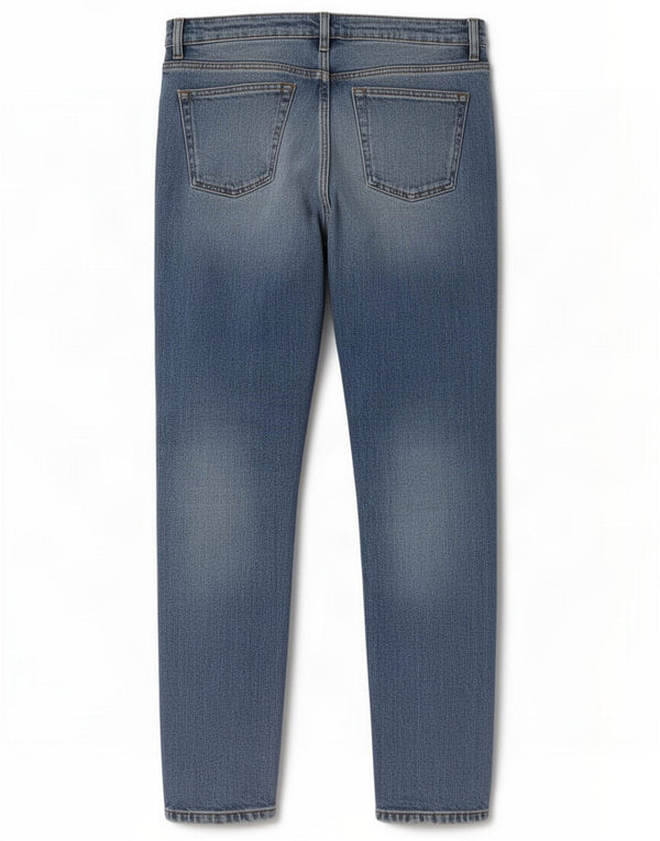 Zara Damen Mom Distressed Slim Jeans W26 L30 Blaue Baumwolle
