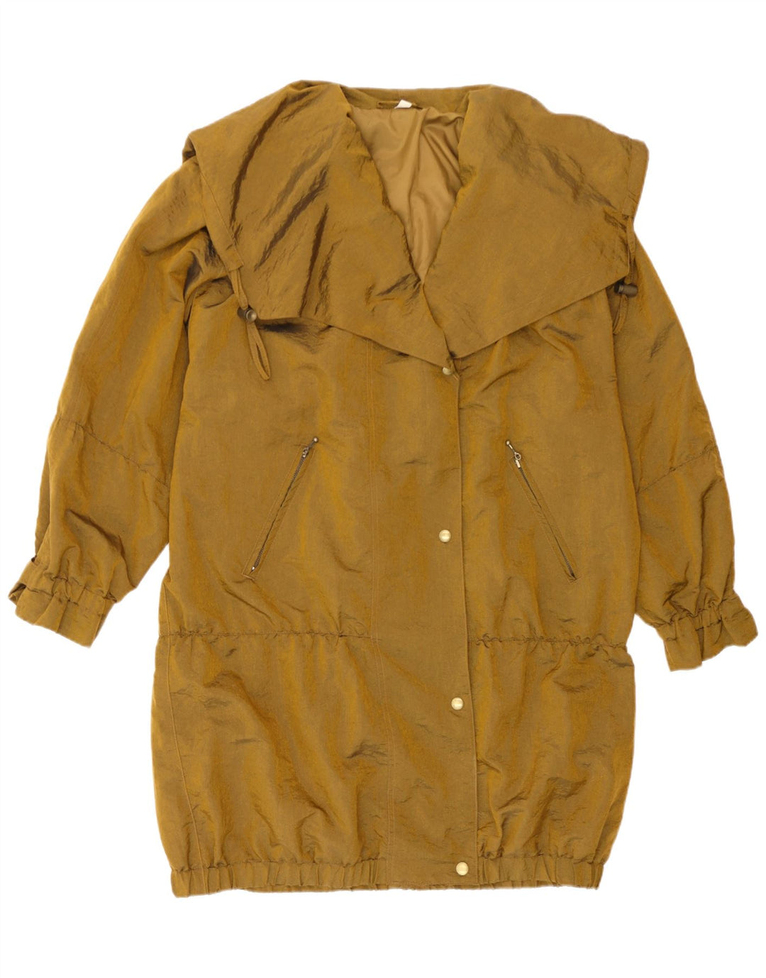 Vintage Damen Übergroßer Regenmantel UK 10 Small Gold