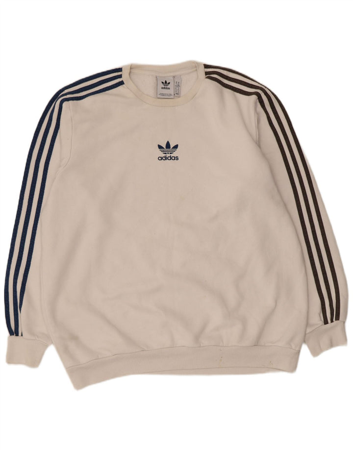 Adidas Herren Sweatshirt Pullover XL Weiße Baumwolle