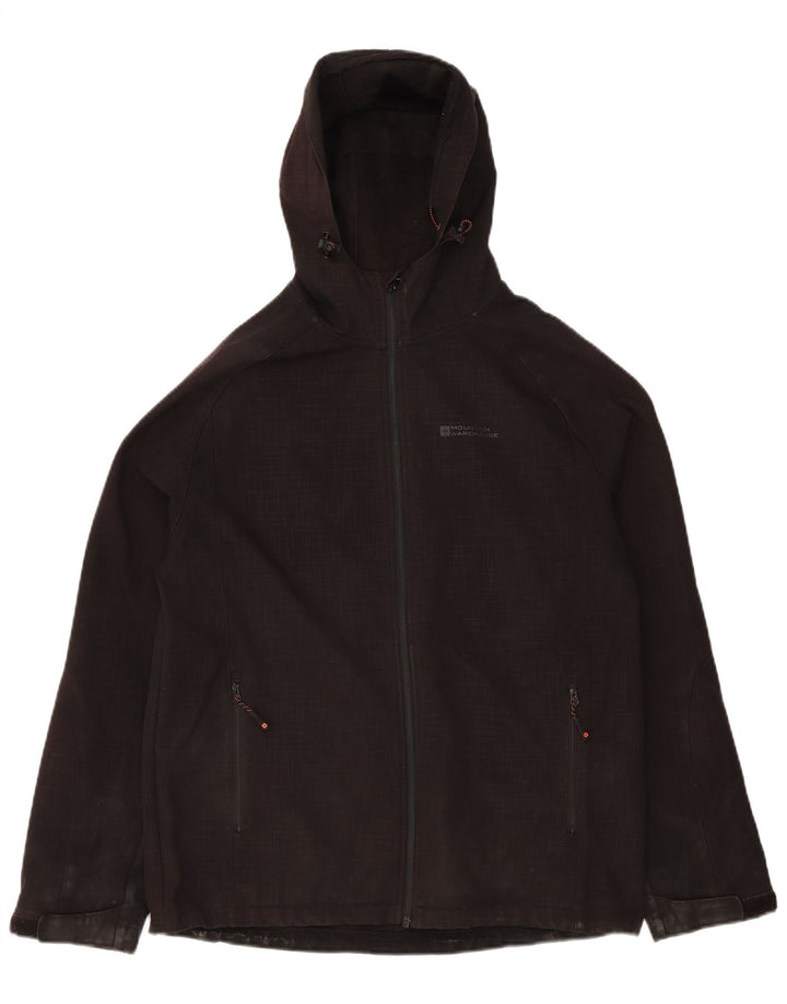 MOUNTAIN WAREHOUSE Mens Hooded Windbreaker Jacket UK 38 Medium Black Check
