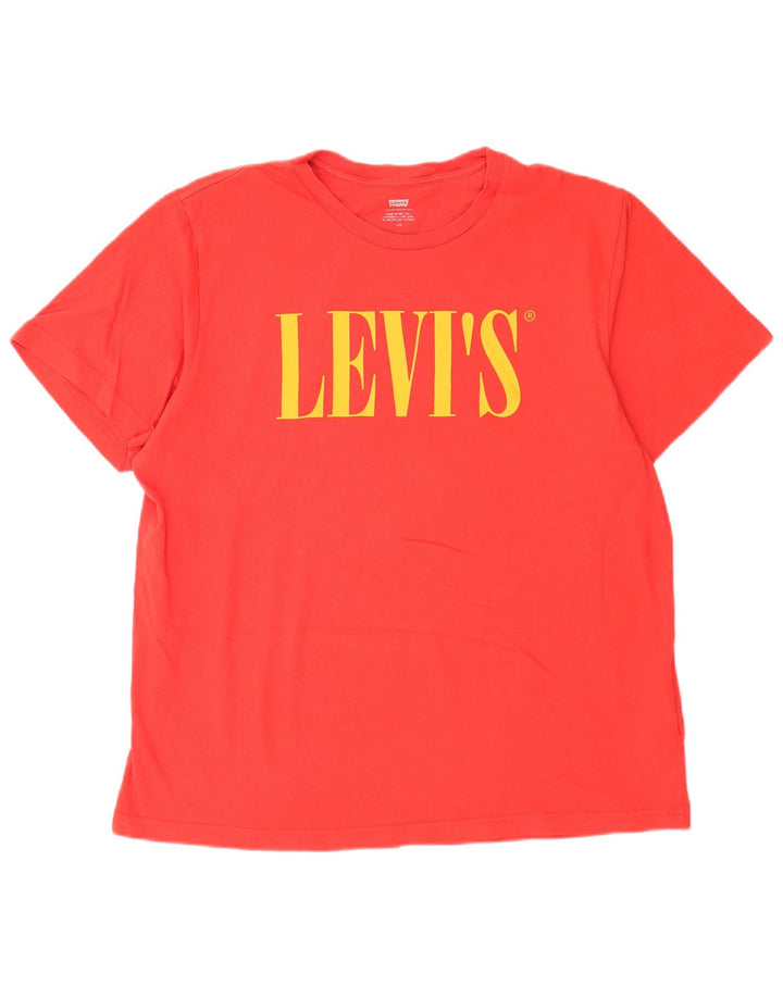 Levi's Herren-T-Shirt mit Grafik, Größe L, aus roter Baumwolle