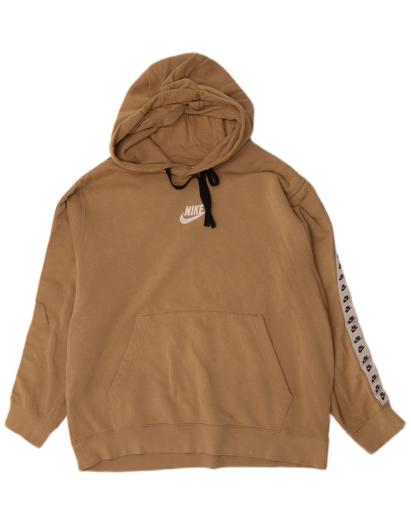 NIKE Herren-Kapuzenpullover mit Grafik, groß, beige, Colourblock-Baumwolle