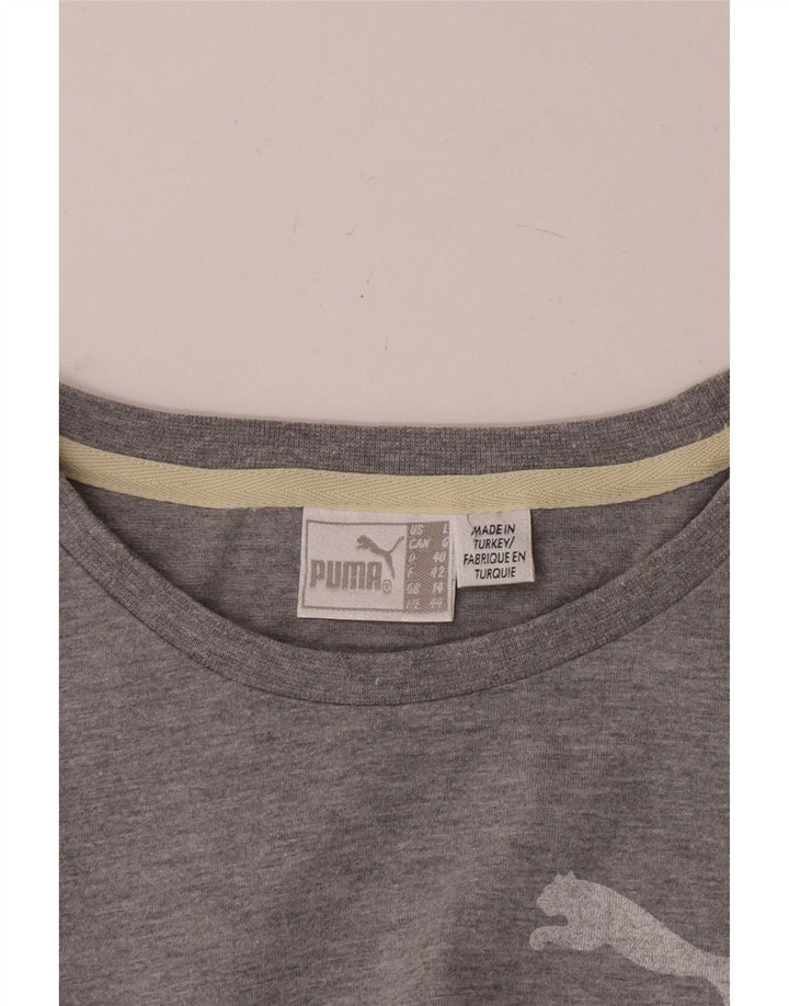 Puma Damen Graphic Top Langarm UK 14 Large Grau