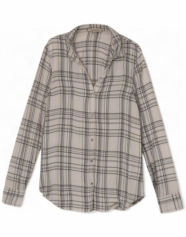 Calvin Klein Jeans Damen Hemd UK 12 Mittelweiß kariert