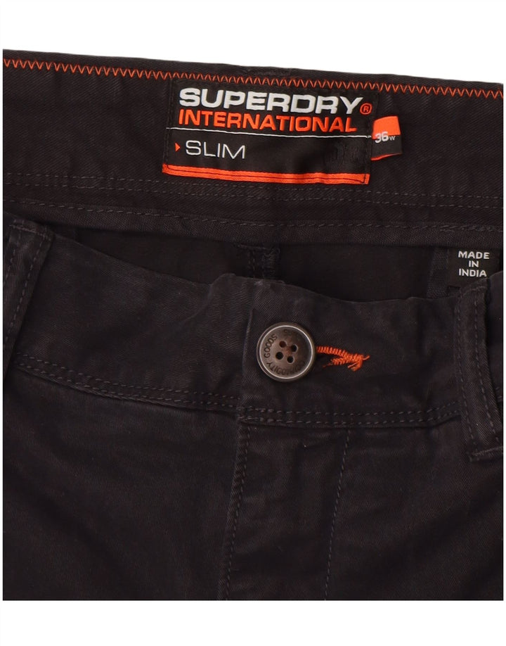 Superdry Slim Chino-Shorts für Herren, W36, Größe L, Schwarz, Baumwolle