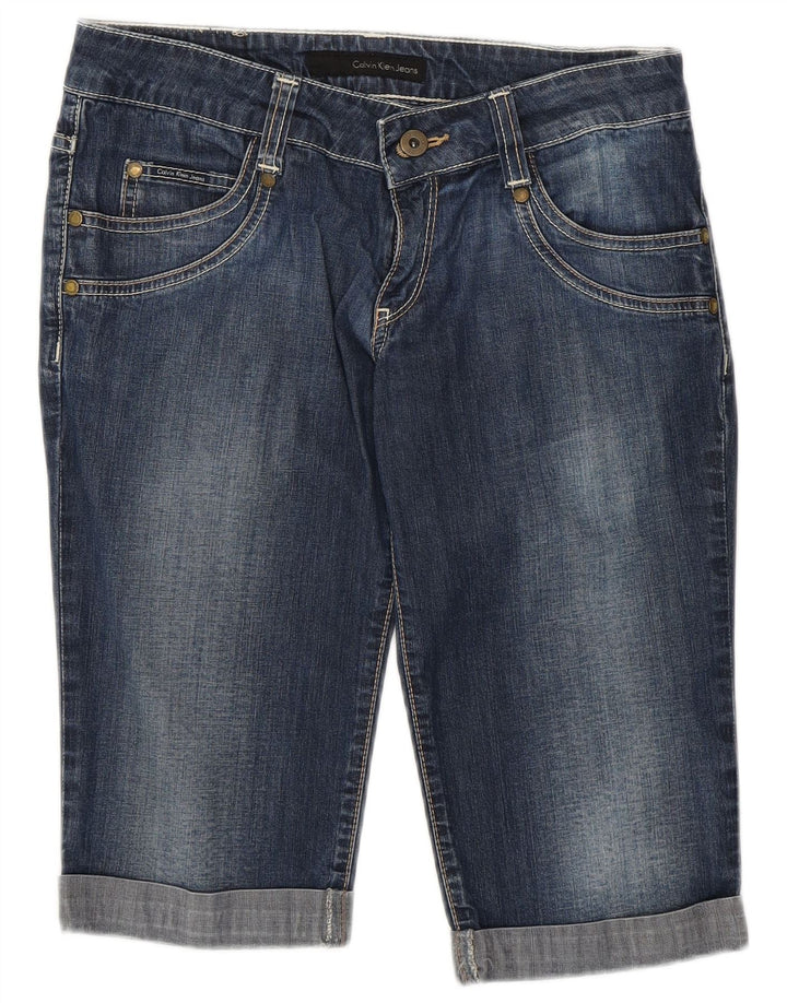 CALVIN KLEIN Damen Jeansshorts W28 Mittelmarineblaue Baumwolle