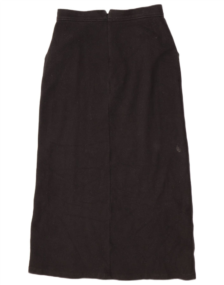 Zara Damen-Maxirock mit hoher Taille, mittelgroß, W30, schwarzes Polyester