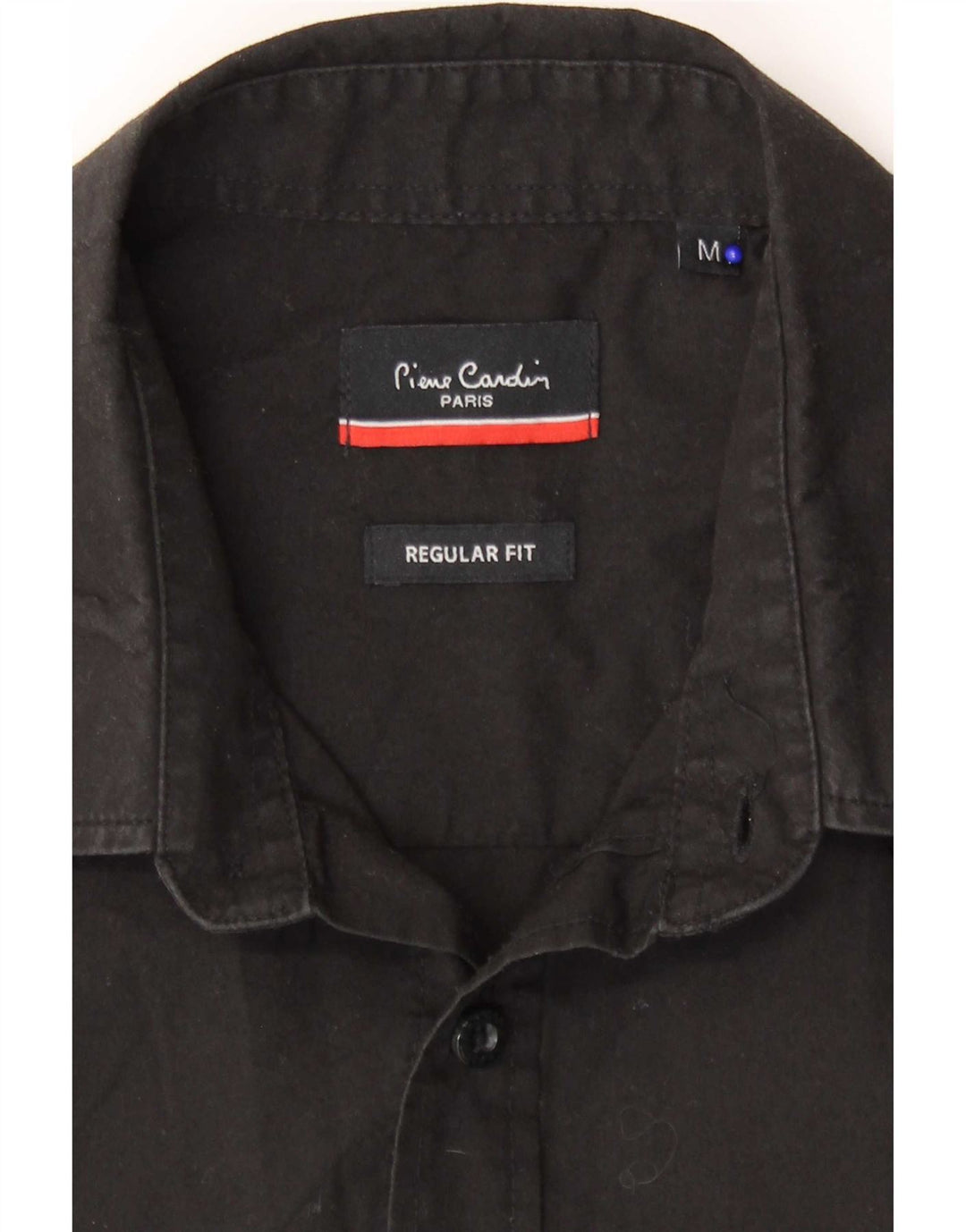 Pierre Cardin Herren Kurzarm-Hemd mit normaler Passform Mittelschwarzes Polyester