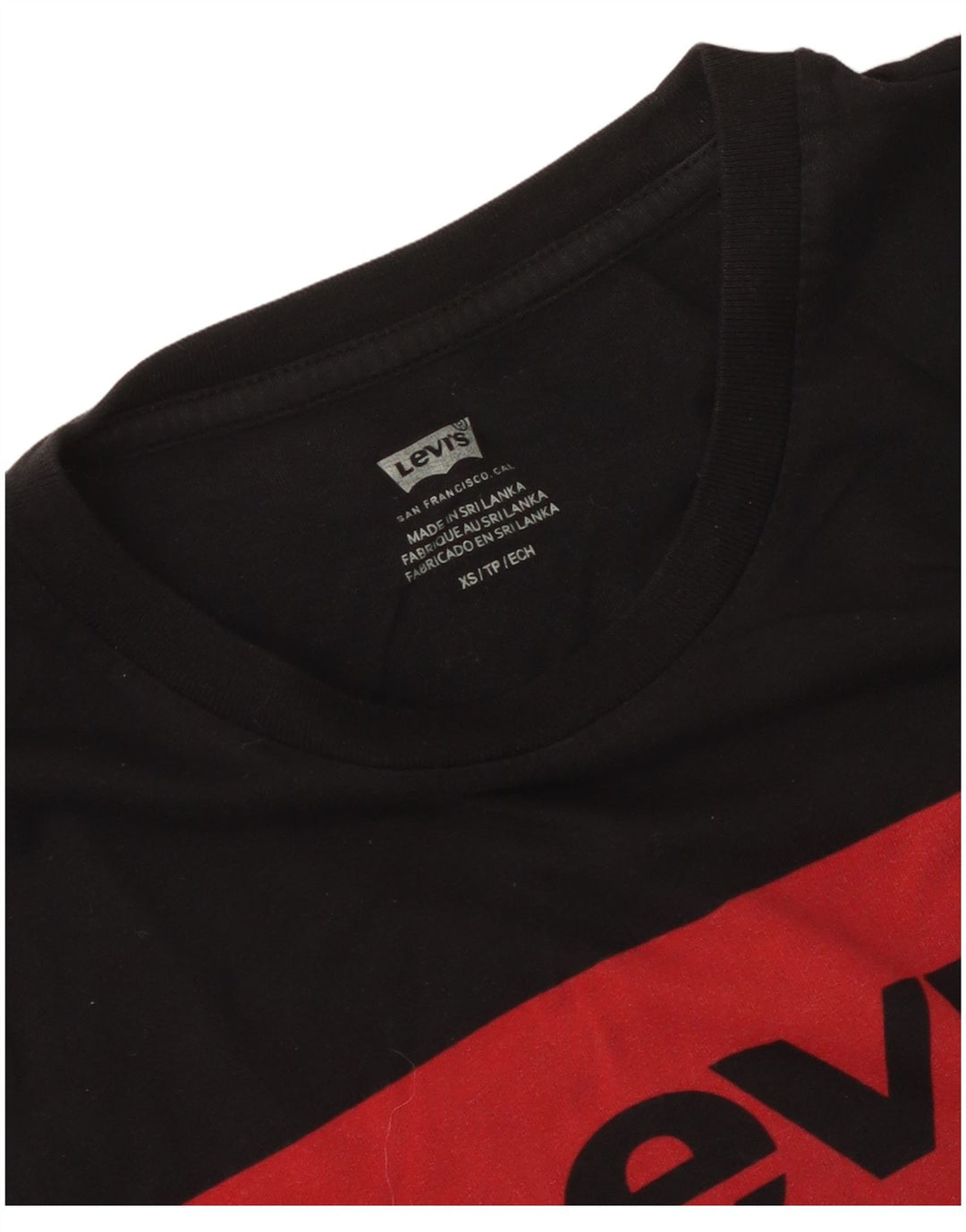 Levi's Damen Grafik-T-Shirt-Oberteil UK 6 XS Schwarz