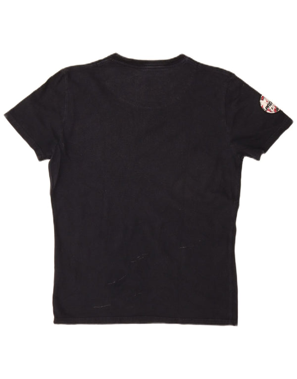 SUPERDRY Herren-T-Shirt mit Grafik, mittelmarineblaue Baumwolle