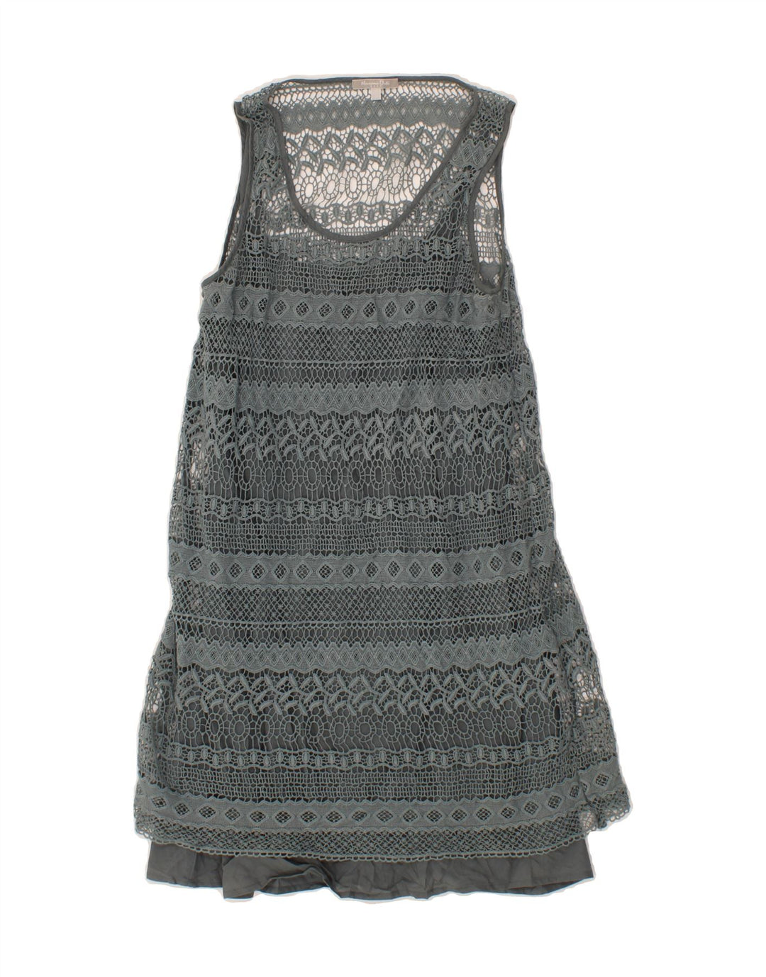 MASSIMO DUTTI Womens Sleeveless A-Line Dress UK 12 Medium Grey Cotton Vintage Massimo Dutti and Second-Hand Massimo Dutti from Messina Hembry 