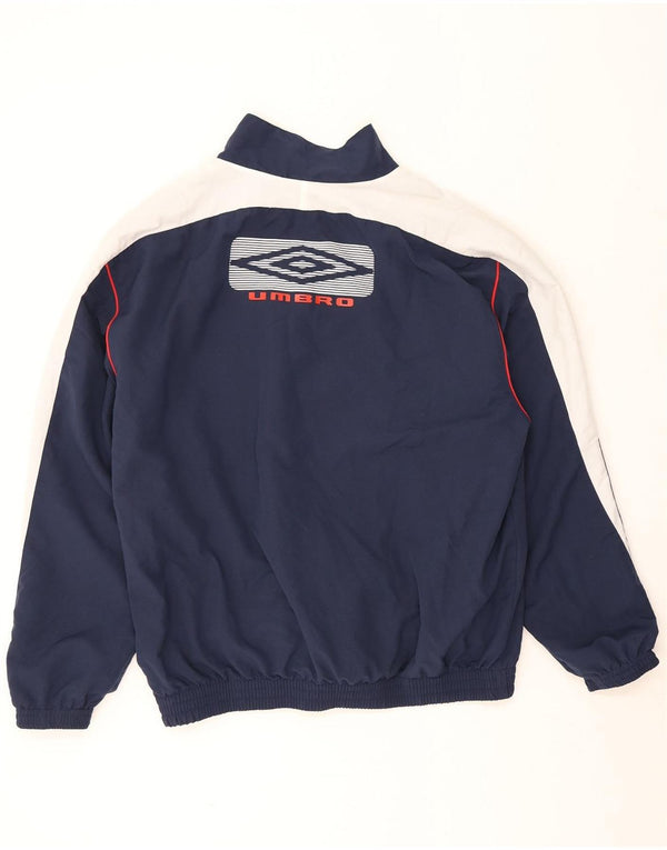 Umbro Herren-Trainingsanzugoberteil mit Grafik, XL, Marineblau, Farbblock-Polyester