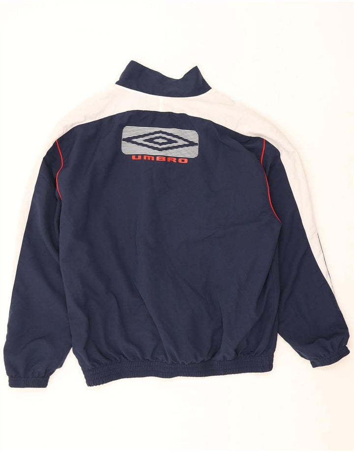 Umbro Herren-Trainingsanzugoberteil mit Grafik, XL, Marineblau, Farbblock-Polyester