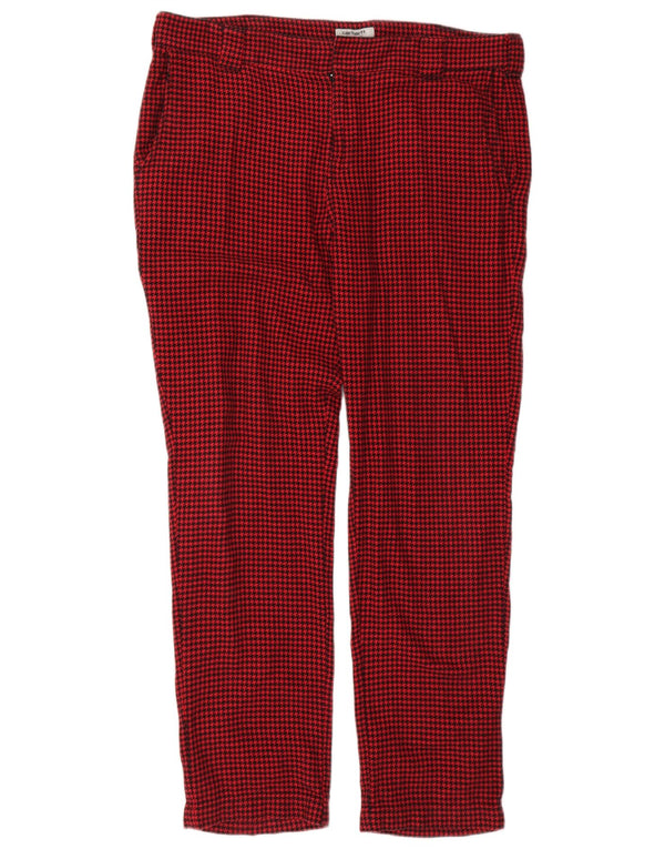 Carhartt Herren gerade Chinohose XL W40 L32 rote Hahnentritt-Baumwolle