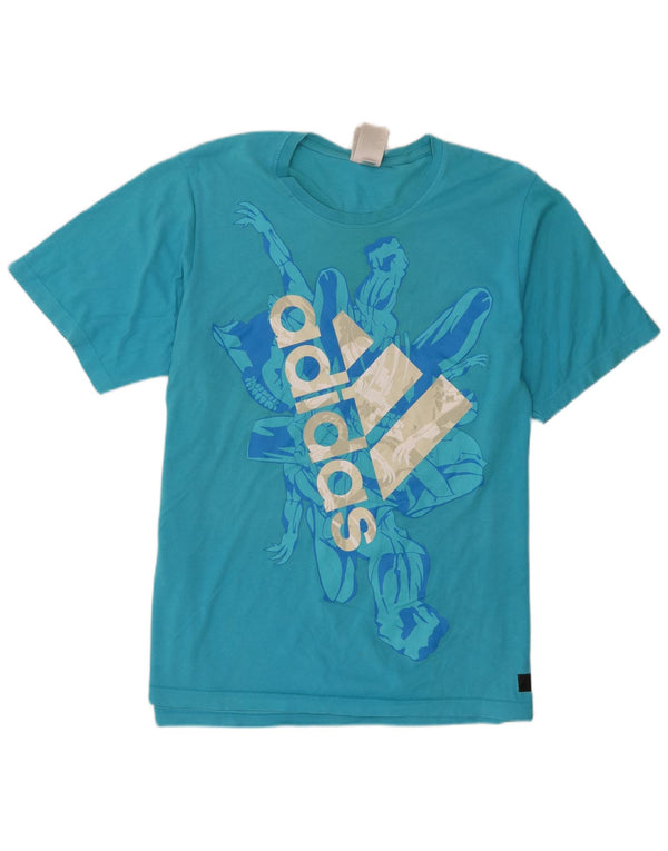 Adidas Herren Grafik T-Shirt Top XL Blau Baumwolle