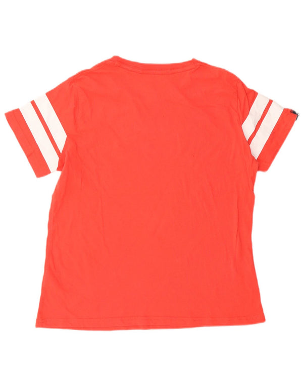 Superdry Grafik-T-Shirt-Oberteil für Damen, UK 12, Mittelrot, Colourblock-Baumwolle
