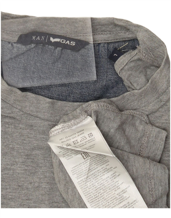 Gas Damen Grafik-T-Shirt-Oberteil UK 16 Large Graue Baumwolle