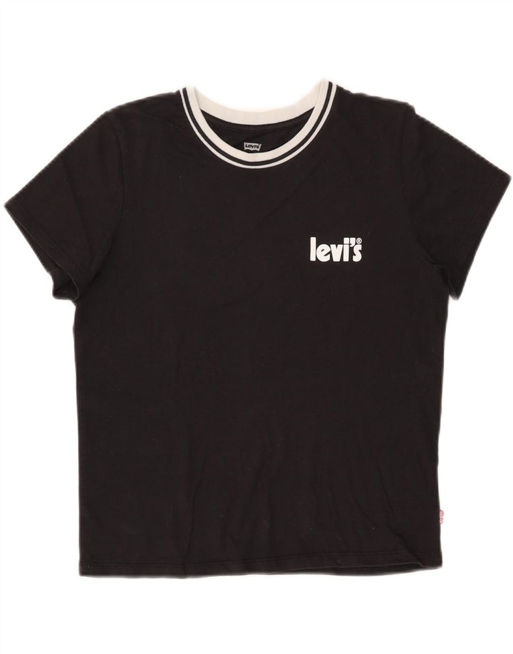 LEVI'S Damen T-Shirt Top UK 6 XS Schwarz