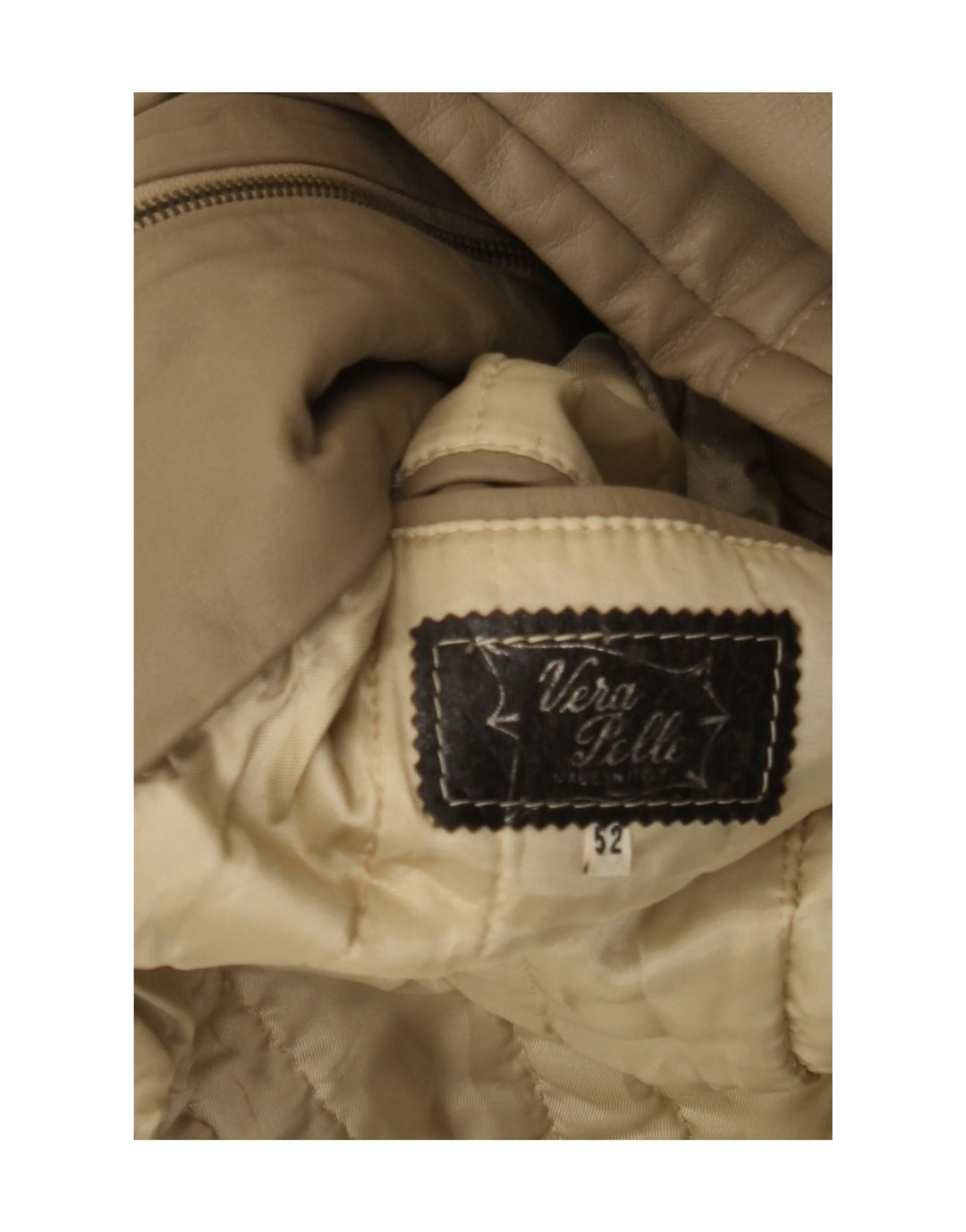 VINTAGE Herren Lederjacke IT 52 XL Beige Leder