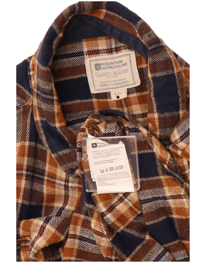 MOUNTAIN WAREHOUSE Herren-Flanellhemd Grant Fit, groß, braun kariert, Baumwolle