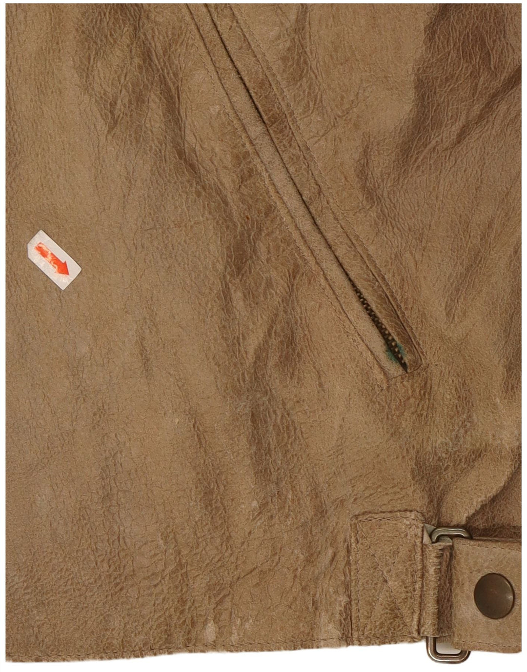 ANDREA D'AMICO Herren Leder Racer Jacke IT 56 XL Beige Leder