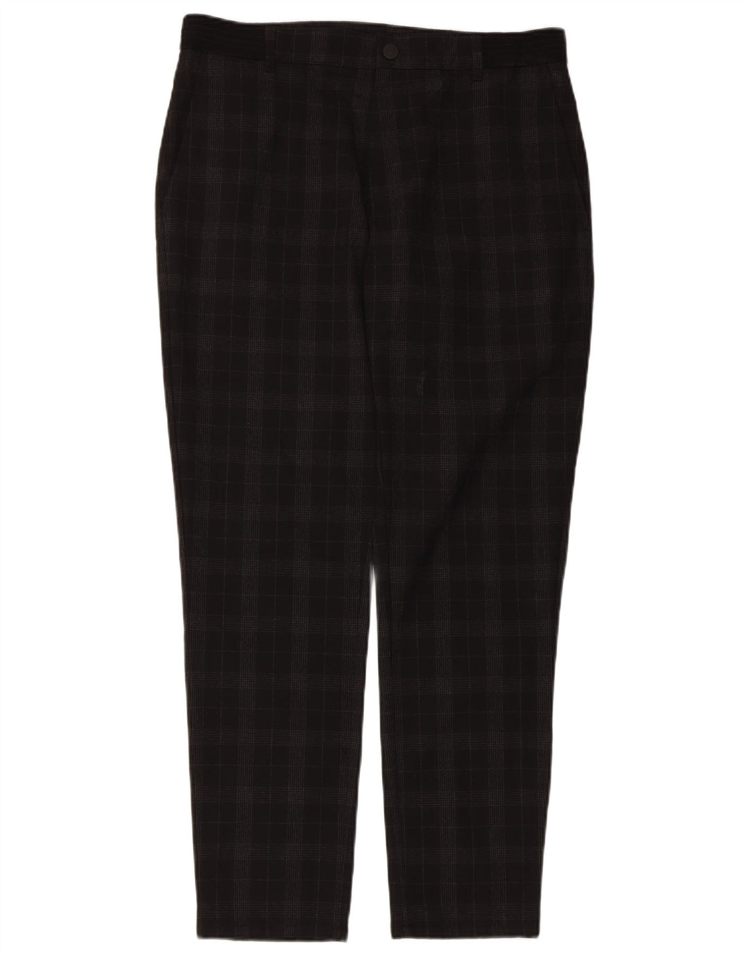 Zara Herren Tapered Chino-Hose, Größe M, W31, L28, Schwarz kariert