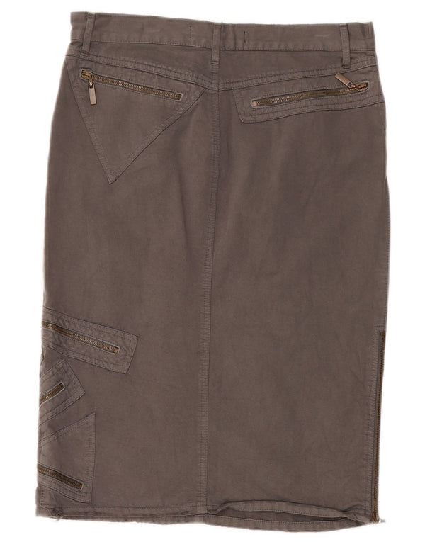 Just Cavalli Damen Cargorock EU 42 Large W30 Graue Baumwolle