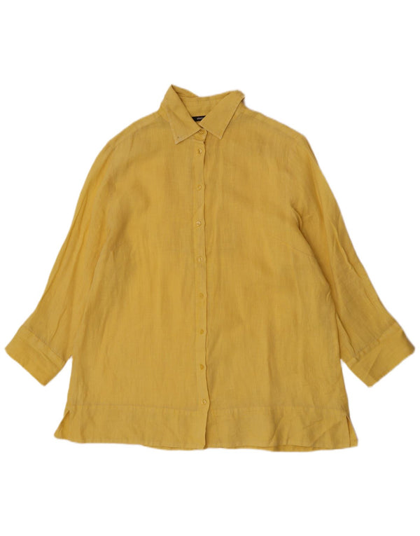 ELENA MIRO Damen-Oversize-Hemd mit 3/4-Ärmeln, UK 18, XL, Gelb
