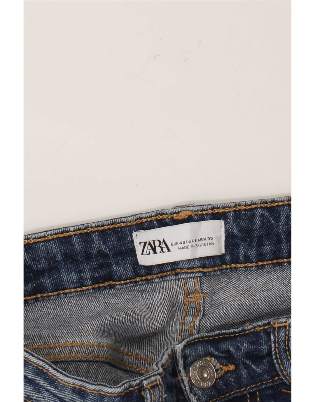 Zara Damen-Cropped-Jeans EU 40 Medium W30 L26 Blau