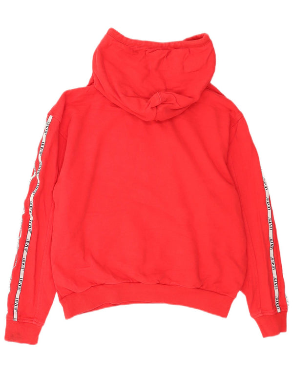 Levi's Womens Graphic Oversized Hoodie Pullover UK 2 2XS Rote Baumwolle