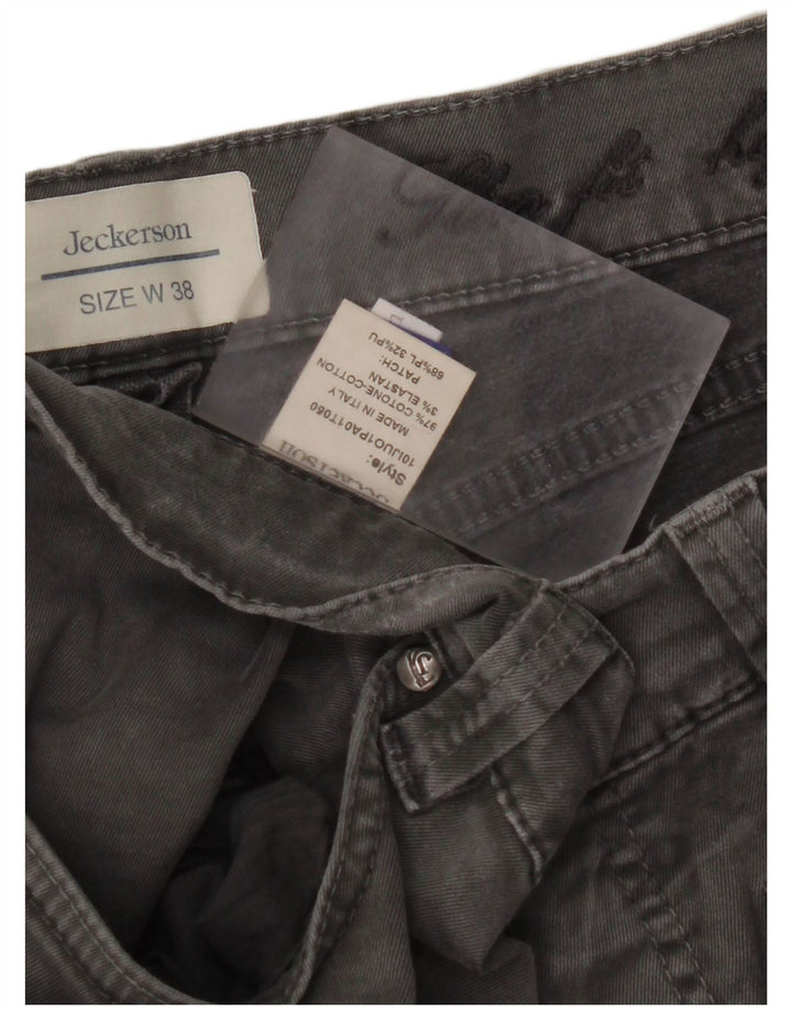 JECKERSON Herren Slim Fit Freizeithose W38 L33 Graue Baumwolle