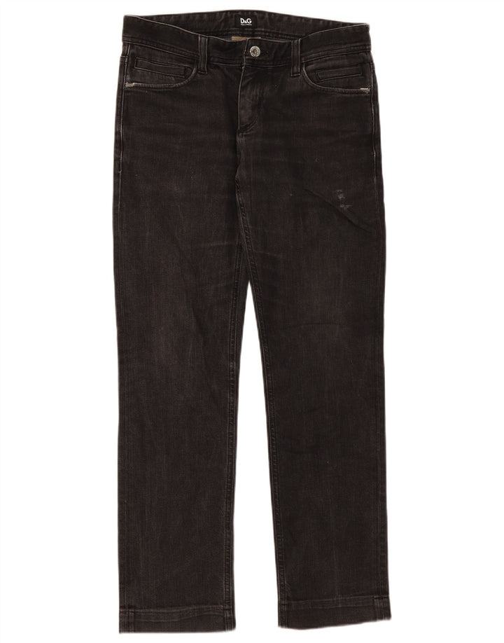Dolce & Gabbana Damen Slim Jeans W31 L31 Schwarze Baumwolle