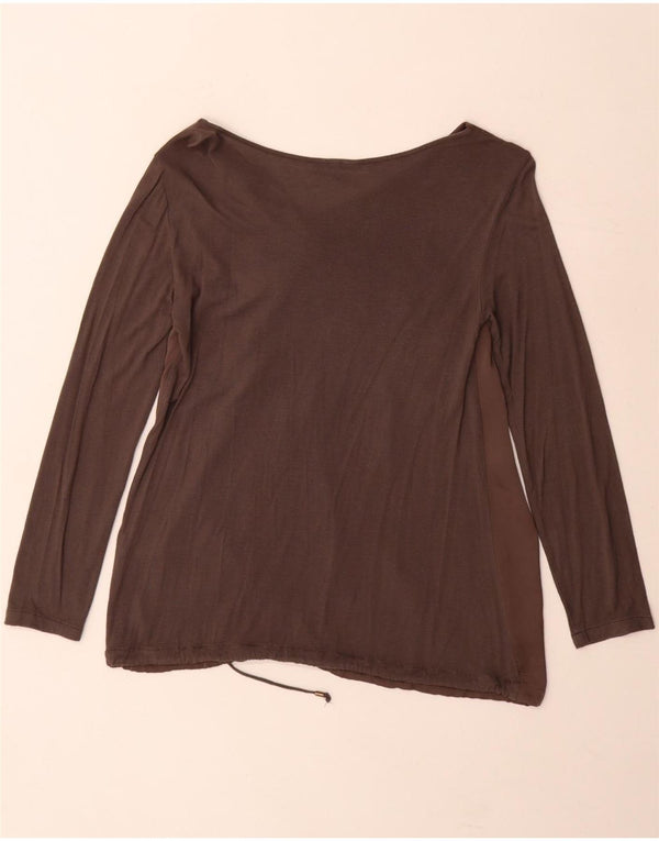 Trussardi Damen-Blusenoberteil mit langen Ärmeln, Gr. 10, Größe S, Grau, Farbblock